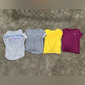 Abercrombie kids- girls lot -4 shirts - 1 long sleeve, 3 short sleeve-size 13/14